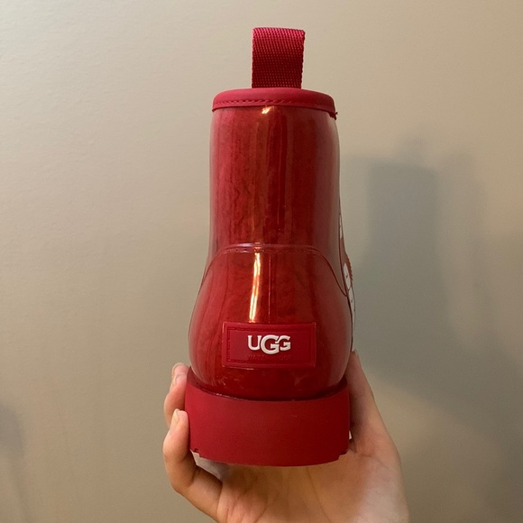 Ugg Red Mini Clear and Sherpa Filled Boots - Picture 12 of 17